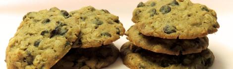 cookies de aveia, passas e chocolate