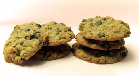 cookies de aveia, passas e chocolate